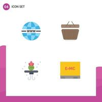 Group of 4 Flat Icons Signs and Symbols for internet living web shopping board Editable Vector Design Elements