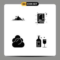 paquete de iconos vectoriales de stock de signos y símbolos de línea para almacenamiento de folletos de naturaleza de nube de montaña elementos de diseño vectorial editables vector