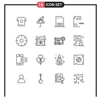 16 Thematic Vector Outlines and Editable Symbols of file develop weather coding leaflet Editable Vector Design Elements