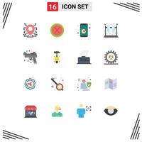 Modern Set of 16 Flat Colors and symbols such as test lab user jar ui Editable Pack of Creative Vector Design Elements