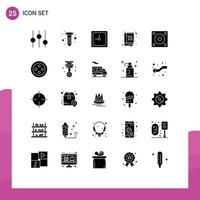 Set of 25 Modern UI Icons Symbols Signs for technology gadgets time devices design Editable Vector Design Elements