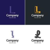 letra l diseño de paquete de logotipos grandes diseño de logotipos modernos y creativos para su negocio vector