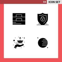 Pack of Modern Solid Glyphs Signs and Symbols for Web Print Media such as accessories fire wallet lock lamp Editable Vector Design Elements