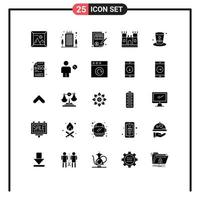 conjunto de 25 iconos de interfaz de usuario modernos símbolos signos para beber castillo de arena precisión castillo dinero elementos de diseño vectorial editables vector