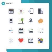 Set of 16 Modern UI Icons Symbols Signs for console real app estate device Editable Pack of Creative Vector Design Elements