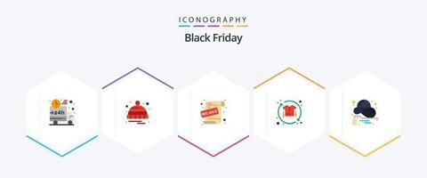 Black Friday 25 Flat icon pack including process. sale. sale. promote. sale promotion vector