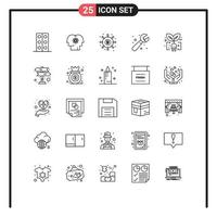 paquete de iconos vectoriales de stock de 25 signos y símbolos de línea para el sistema fontanero personas dinero mecánico elementos de diseño vectorial editables vector