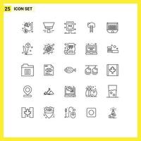 Universal Icon Symbols Group of 25 Modern Lines of growth business tool growth campaign Editable Vector Design Elements