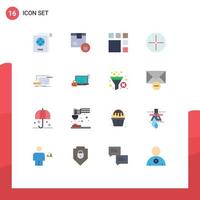 16 Thematic Vector Flat Colors and Editable Symbols of circuit architecture editing symbols ancient Editable Pack of Creative Vector Design Elements
