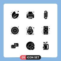 Stock Vector Icon Pack of 9 Line Signs and Symbols for location investment spring financial dvd Editable Vector Design Elements