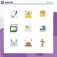 9 Creative Icons Modern Signs and Symbols of antenna radar communication cake photo album Editable Vector Design Elements
