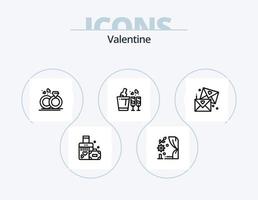 paquete de iconos de línea de san valentín 5 diseño de iconos. casa. amar. enamorado. arco. amar vector