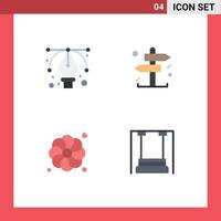 4 Universal Flat Icons Set for Web and Mobile Applications design amusement business flower children Editable Vector Design Elements