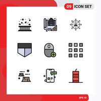 Modern Set of 9 Filledline Flat Colors Pictograph of protect person construction human career Editable Vector Design Elements