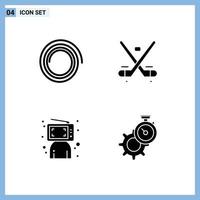 4 Thematic Vector Solid Glyphs and Editable Symbols of shape computer game olympics person Editable Vector Design Elements