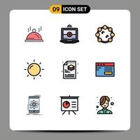 9 iconos creativos signos y símbolos modernos de capas de Internet archivo de notas elementos de diseño vectorial editables creativos vector