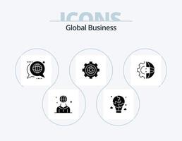 paquete de iconos de glifos de negocios globales 5 diseño de iconos. diseño. navegador. global. mensaje. foro vector