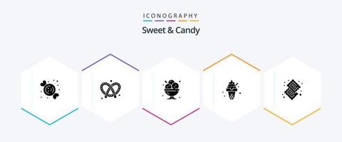 Sweet And Candy 25 Glyph icon pack including candy. ice cream. cafe. food. restaurant vector