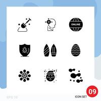 9 Creative Icons Modern Signs and Symbols of snowboard shield online protection programing Editable Vector Design Elements