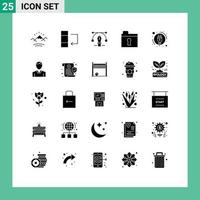 conjunto de 25 iconos de interfaz de usuario modernos símbolos signos para cuenta enchufe lápiz consumo de energía ojo de cerradura elementos de diseño vectorial editables vector