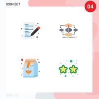 Universal Icon Symbols Group of 4 Modern Flat Icons of ecommerce beverage shopping method coffee Editable Vector Design Elements