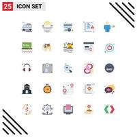 Flat Color Pack of 25 Universal Symbols of security network add hacker credit Editable Vector Design Elements