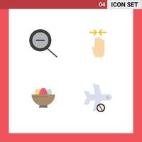 Modern Set of 4 Flat Icons and symbols such as out egg four finger bowl cancel Editable Vector Design Elements