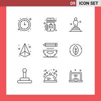 9 Thematic Vector Outlines and Editable Symbols of coding triangle academy laser trophy Editable Vector Design Elements