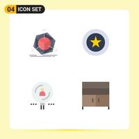 Modern Set of 4 Flat Icons and symbols such as change human object favorite professional Editable Vector Design Elements