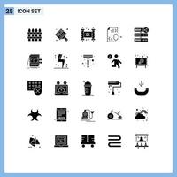 Modern Set of 25 Solid Glyphs Pictograph of hosting development hanukkah develop c Editable Vector Design Elements