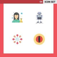 Group of 4 Flat Icons Signs and Symbols for chemist technology pharmacy machine health Editable Vector Design Elements