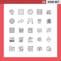 Universal Icon Symbols Group of 25 Modern Lines of environment identity basic identification webpage Editable Vector Design Elements