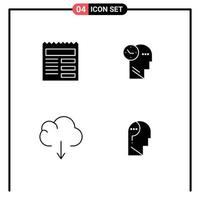 Stock Vector Icon Pack of Line Signs and Symbols for document data ui thoughts confuse Editable Vector Design Elements