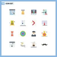 Set of 16 Modern UI Icons Symbols Signs for day file database server dmca copyright Editable Pack of Creative Vector Design Elements