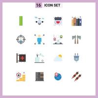 Group of 16 Modern Flat Colors Set for aim files medical document history Editable Pack of Creative Vector Design Elements