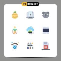 9 Universal Flat Colors Set for Web and Mobile Applications jpg skipping citysets rope jump Editable Vector Design Elements