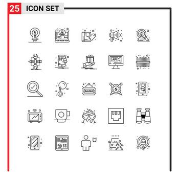 Editable Vector Line Pack of 25 Simple Lines of scan speaker internet megaphone sale Editable Vector Design Elements