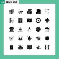 Pictogram Set of 25 Simple Solid Glyphs of erroneously remove email hardware computers Editable Vector Design Elements