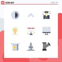 Pictogram Set of 9 Simple Flat Colors of skills personal people hotel idea Editable Vector Design Elements