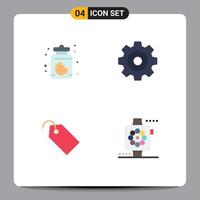 Pack of 4 Modern Flat Icons Signs and Symbols for Web Print Media such as dessert ticket create price devices Editable Vector Design Elements