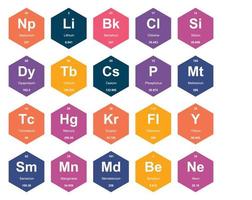 20 Preiodic table of the elements Icon Pack Design vector