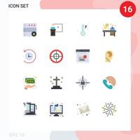 16 Flat Color concept for Websites Mobile and Apps backup office speaker contact weather Editable Pack of Creative Vector Design Elements