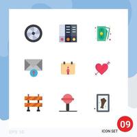 User Interface Pack of 9 Basic Flat Colors of arrow female money calendar message Editable Vector Design Elements
