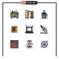 9 Creative Icons Modern Signs and Symbols of paper note pencil document service Editable Vector Design Elements