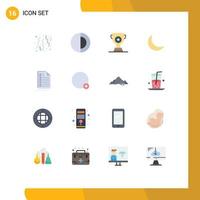 Group of 16 Flat Colors Signs and Symbols for excel natural award sleep moon Editable Pack of Creative Vector Design Elements