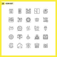 Pack of 25 creative Lines of economy layout tech image editing Editable Vector Design Elements