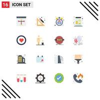 16 iconos creativos signos y símbolos modernos de interfaz aventura lápiz dinero tiempo paquete editable de elementos de diseño de vectores creativos