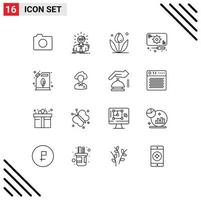 Modern Set of 16 Outlines and symbols such as can repairs business man recuperation spring Editable Vector Design Elements