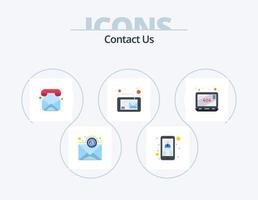 Contact Us Flat Icon Pack 5 Icon Design. website. error. email. tablet. inbox vector