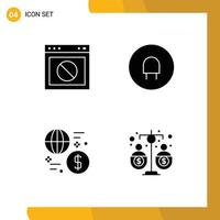 4 iconos creativos signos y símbolos modernos de intercambio de aplicaciones web dinero eléctrico elementos de diseño vectorial editables vector